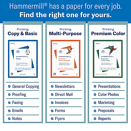 Hammermill Premium Color Printer Copy Paper 8 12 x 11 100 Bright 28 Lb  Pallet Of 32 Cartons - Office Depot